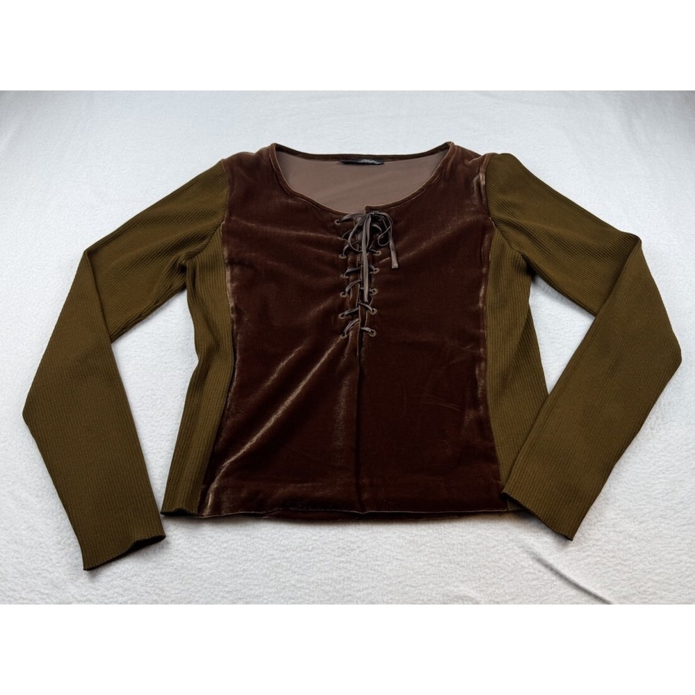 Maska Size 12 Silk Blend Velvet Ribbed Shirt